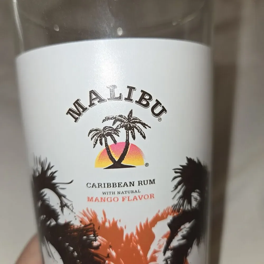 Malibu Caribbean White Rum Mango Liqueur Drinking Glass Collectors Cup